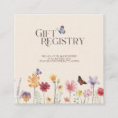 ワイルドフラワーカラフル赤ちゃんシャワーギフトレジストリ エンクロージャーカード (正面)