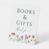 ワイルドフラワーカラフル赤ちゃんシャワー本とギフト 台座サイン (正面)