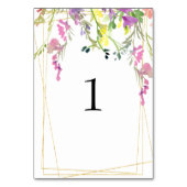 ワイルドフラワーカラフル金ゴールド文字テーブル番号 テーブルナンバー (裏面)