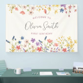ワイルドフラワーカラフル1回目の誕生日パーティー 横断幕 (トレードショー)