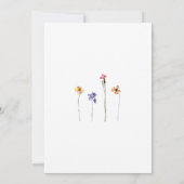 ワイルドフラワーカラフル4歳の誕生日パーティー 招待状 (裏面)