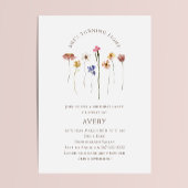 ワイルドフラワーカラフル8歳の誕生日パーティー 招待状