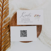 ワイルドフラワーカラフルQRコードベビーレジストリ エンクロージャーカード