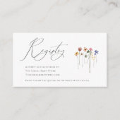 ワイルドフラワーカラフルQRコードベビーレジストリ エンクロージャーカード (正面)