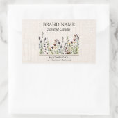 ワイルドフラワーカラーボホ製品ラベル 長方形シール (バッグ)