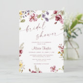 ワイルドフラワーカリグラフィマウーブブライダルシャワー 招待状 (スタンド正面)