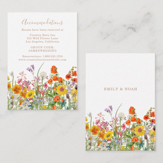 ワイルドフラワーカントリーウェディング宿泊施設 エンクロージャーカード