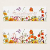 ワイルドフラワーカントリーカラフルウェディングウェブサイトカード (正面&裏面)