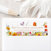 ワイルドフラワーカントリーカラフルウェディングサイト ラベル (インサイチュ)