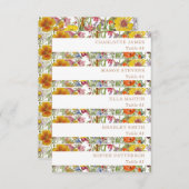 ワイルドフラワーカントリーカラフルウェディング座席表 招待状 (正面/裏面)