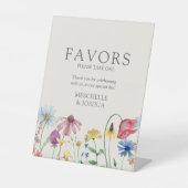 ワイルドフラワーカントリーフローラ結婚式の引き出物 台座サイン (正面)