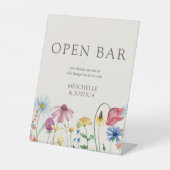 ワイルドフラワーカントリー結婚フローラのオープンバー 台座サイン (正面)