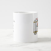 ワイルドフラワーカートゥーおもしろいン花好き庭師 ジャンボコーヒーマグカップ (正面)