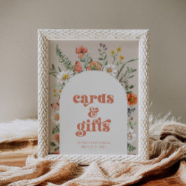 ワイルドフラワーカードとギフトのサイン ポスター