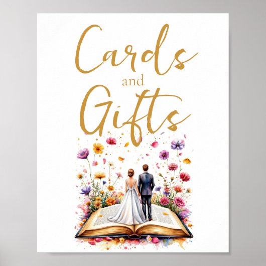 ワイルドフラワーカードとギフトテーブルサイン ポスター (正面)