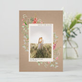 ワイルドフラワーカードストック植物写真結婚ズ セーブザデート (スタンド正面)