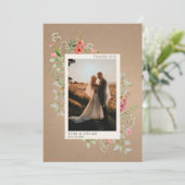 ワイルドフラワーカードストックBoho Botanical結婚の写真 サンキューカード (スタンド正面)