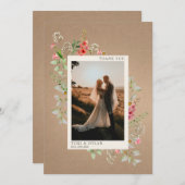 ワイルドフラワーカードストックBoho Botanical結婚の写真 サンキューカード (正面/裏面)