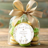 ワイルドフラワーガチョウ家族ベイビーシャワーありがとう ラウンドシール