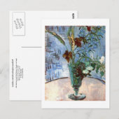 ワイルドフラワーガラス、ヴァンゴッホファインアート ポストカード (正面/裏面)