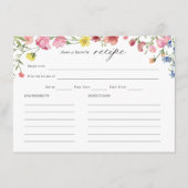 ワイルドフラワーガーデンお洒落ブライダルシャワーレシピ エンクロージャーカード (正面)