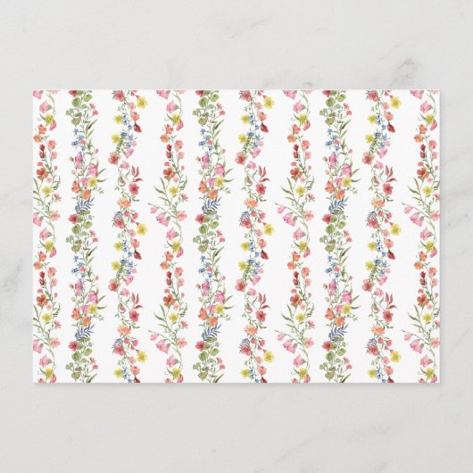 ワイルドフラワーガーデンお洒落ブライダルシャワーレシピ エンクロージャーカード (裏面)