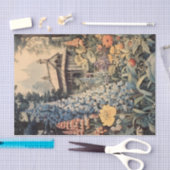 ワイルドフラワーガーデンかわいらしイラストレーション付きキャビン 薄葉紙 (クラフト)