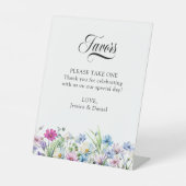 ワイルドフラワーガーデンかわいらしフローラ結婚式の引き出物 台座サイン (正面)