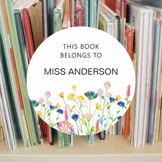 ワイルドフラワーガーデンのプロパティ蔵書票シール ラウンドシール