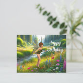ワイルドフラワーガーデンの妖精の誕生日 ポストカード (スタンド正面)