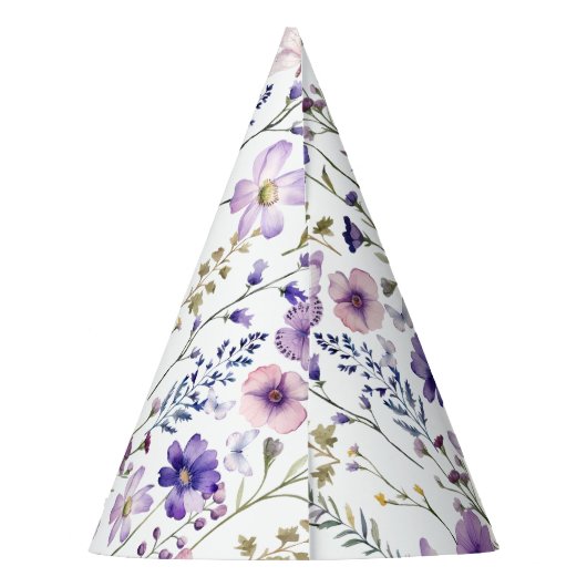 ワイルドフラワーガーデンの最初の誕生日パーティー帽子 パーティーハット (裏面)