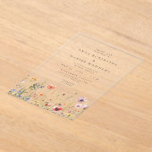 ワイルドフラワーガーデンウェディング アクリル招待状 (レイダウン)