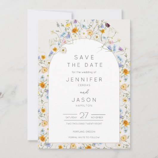 ワイルドフラワーガーデンウェディング セーブザデート (正面)
