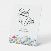 ワイルドフラワーガーデンエレガントなウェディングカードとギフト 台座サイン (正面)