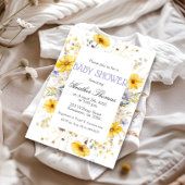 ワイルドフラワーガーデンエレガントベイビーシャワー招待状 招待状