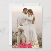 ワイルドフラワーガーデンエレガントベージュフォト結婚ズ 招待状 (裏面)