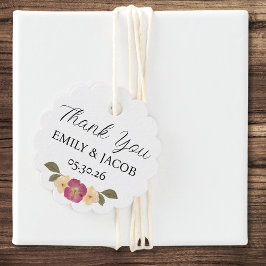 ワイルドフラワーガーデンエレガントボホ結婚の感謝 フェイバータグ