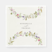 ワイルドフラワーガーデンエレガントリース結婚ズ スタンダードランチョンナプキン (正面)