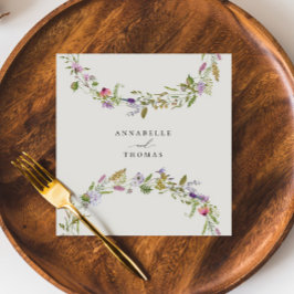 ワイルドフラワーガーデンエレガントリース結婚ズ スタンダードランチョンナプキン