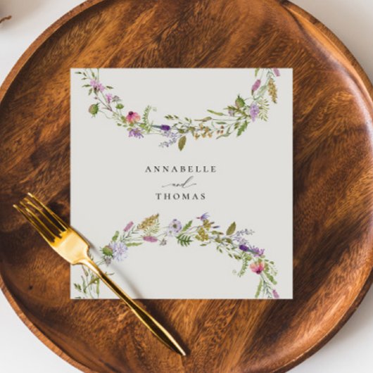 ワイルドフラワーガーデンエレガントリース結婚ズ スタンダードランチョンナプキン