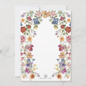 ワイルドフラワーガーデンカラフルクラッシー結婚ズモノグラム セーブザデート (裏面)