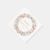 ワイルドフラワーガーデンカラフルフラワーズブライダルシャワー スタンダードカクテルナプキン (角)