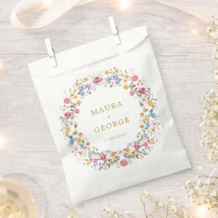 ワイルドフラワーガーデンカラフルフローラリース結婚ズ フェイバーバッグ