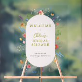 ワイルドフラワーガーデンカラフルブライダルシャワーウェルカム アクリルサイン (ニュートラル)