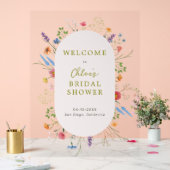 ワイルドフラワーガーデンカラフルブライダルシャワーウェルカム アクリルサイン (ウェディング)