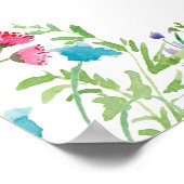 ワイルドフラワーガーデンカラフルブライダルシャワーウェルカム ポスター (角)