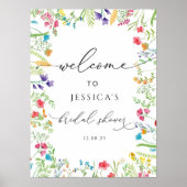 ワイルドフラワーガーデンカラフルブライダルシャワーウェルカム ポスター (正面)