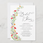 ワイルドフラワーガーデンカラフルブライダルシャワー 招待状 (正面)