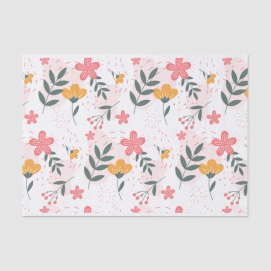 ワイルドフラワーガーデンカラフルボホボタニカルフローラ 薄葉紙 (正面)