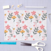 ワイルドフラワーガーデンカラフルボホボタニカルフローラ 薄葉紙 (クラフト)